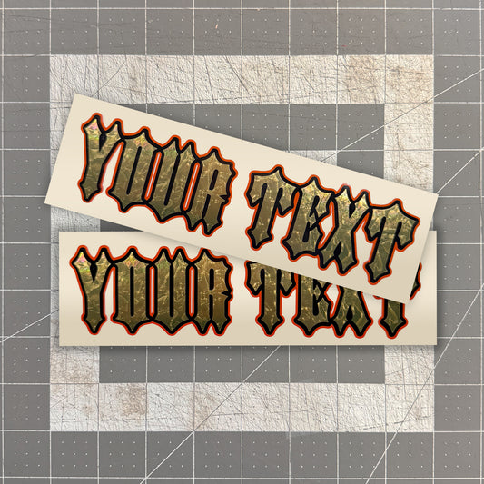 Gold Foil Decal x2 - Iron Horse Font / 3 Layer Vinyl