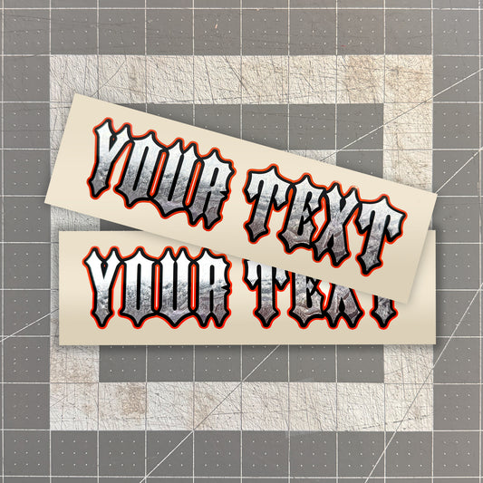 Silver Foil Decal x2 - Iron Horse Font / 3 Layer Vinyl