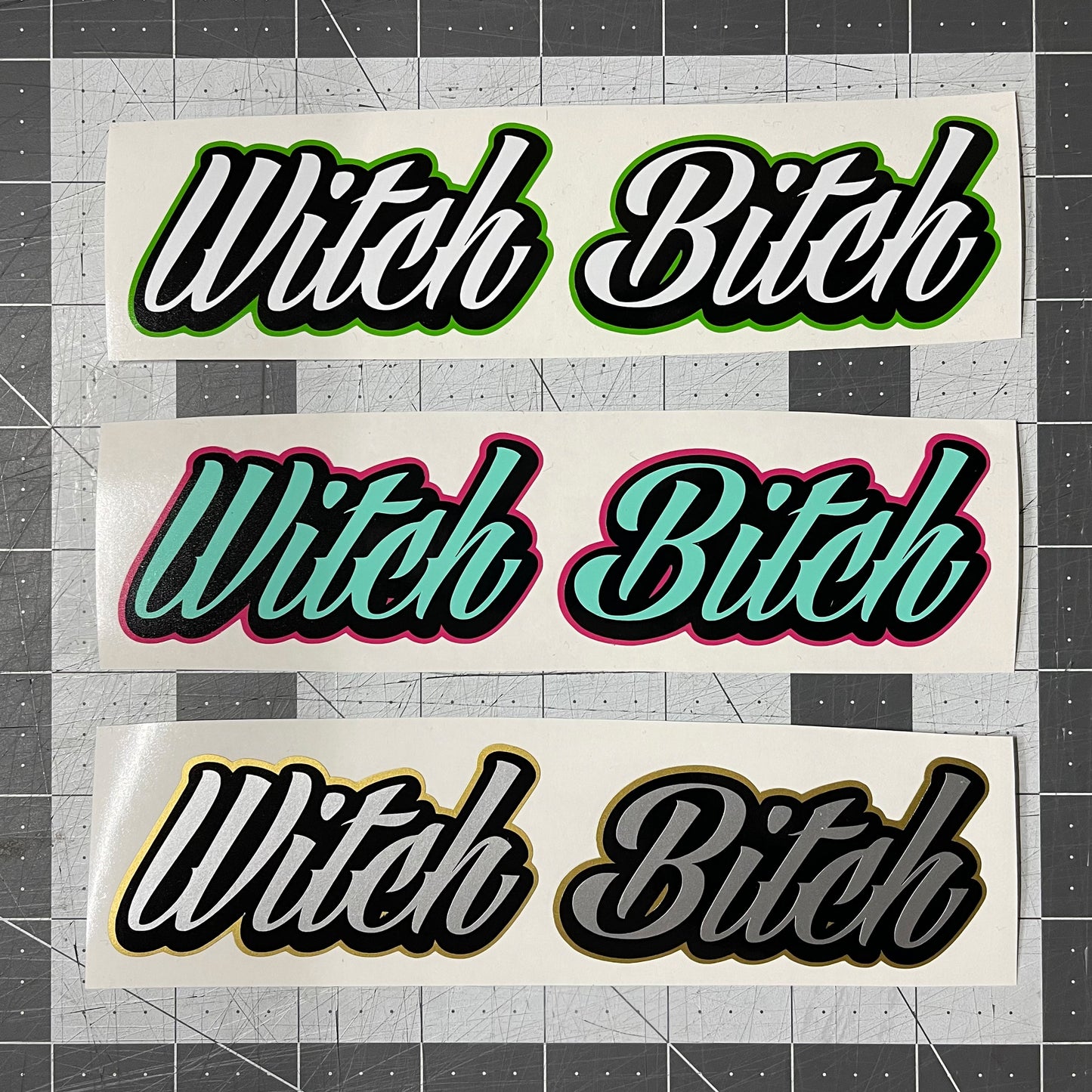 Custom Helmet Decal x2 - Heavy Script Font / 3 Layer Vinyl