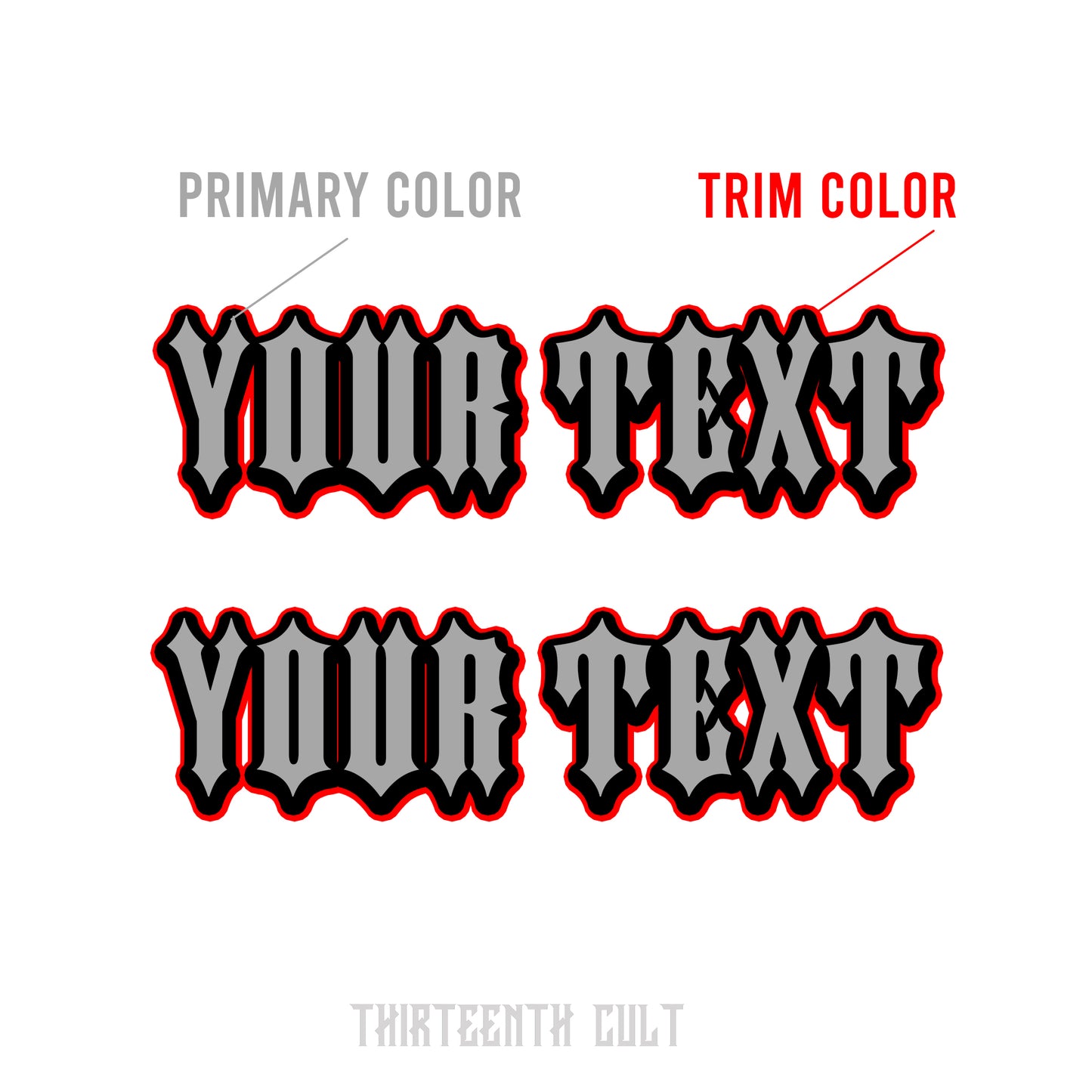 Gold Foil Decal x2 - Iron Horse Font / 3 Layer Vinyl