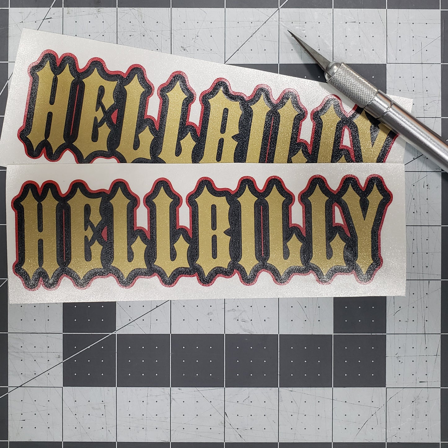 Custom Helmet Decal x2 - Iron Horse Font / 3 Layer Vinyl