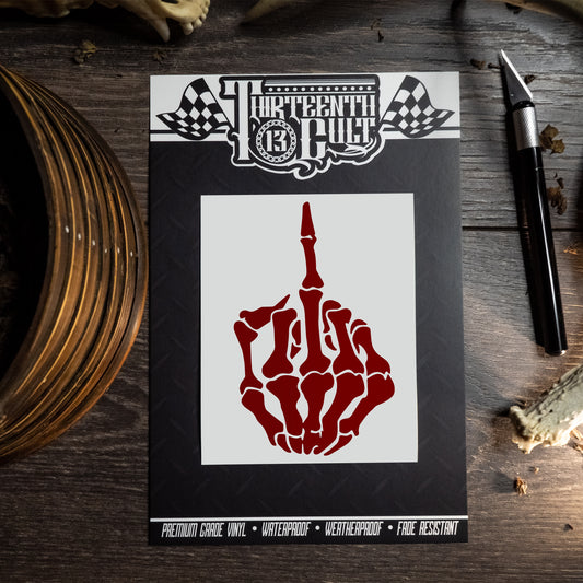 Skeleton Middle Finger / Vinyl Decal