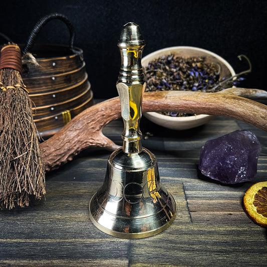 Triple Moon Brass Altar Bell