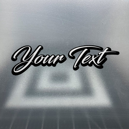 Custom Helmet Decal x2 - Script Font / 2 Layer Vinyl