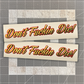 Don't Fucking Die / Gold Foil 3 Layer Vinyl Decal Set with 2 Swing Arm Decals