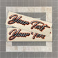 Silver Foil Decal x2 - Script Font / 3 Layer Vinyl