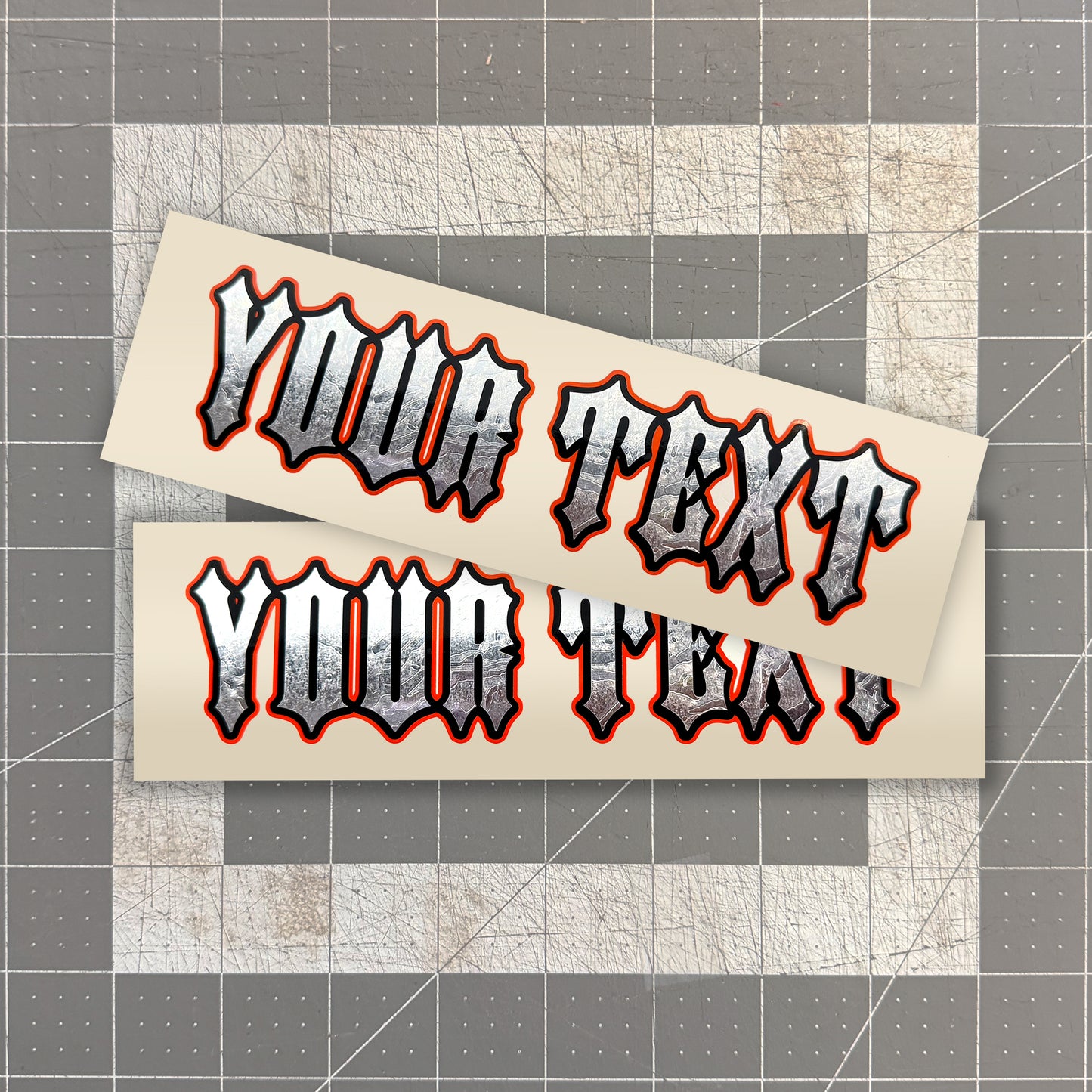 Silver Foil Decal x2 - Iron Horse Font / 3 Layer Vinyl