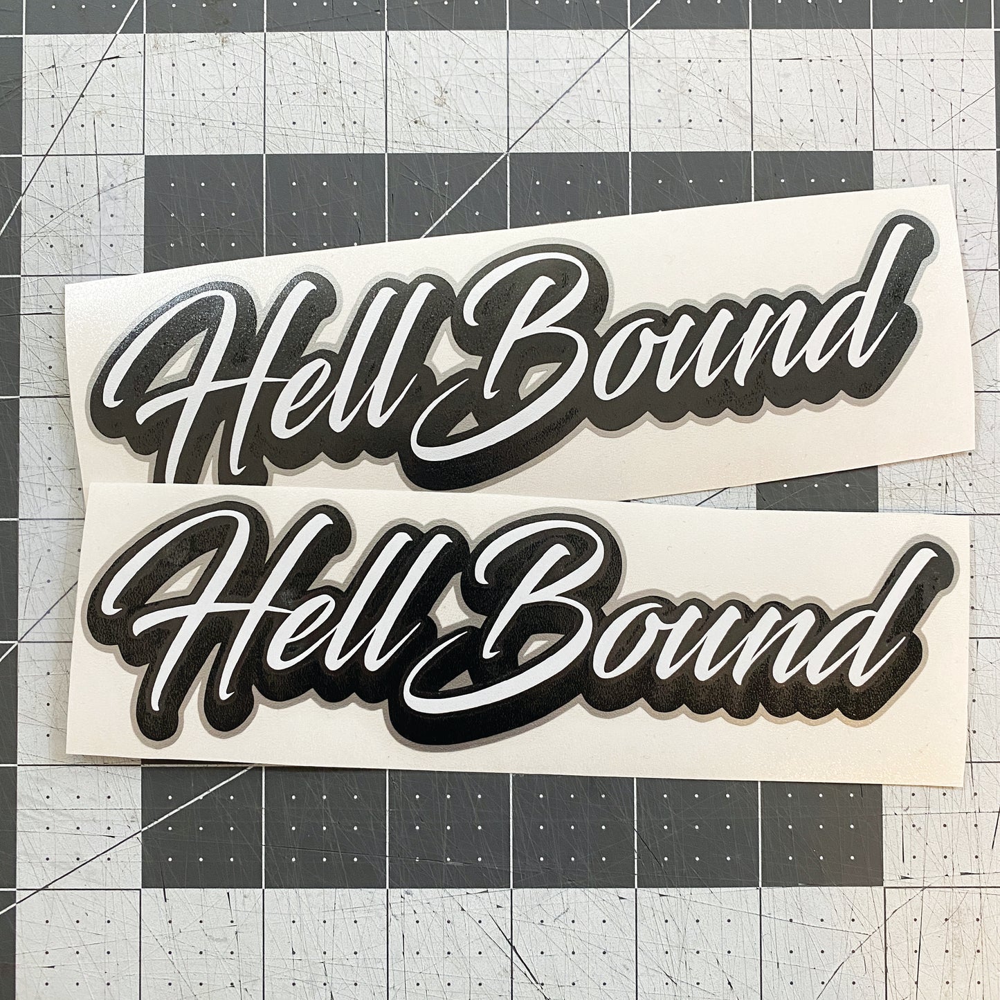 Custom Helmet Decal x2 - Script Font / 3 Layer Vinyl