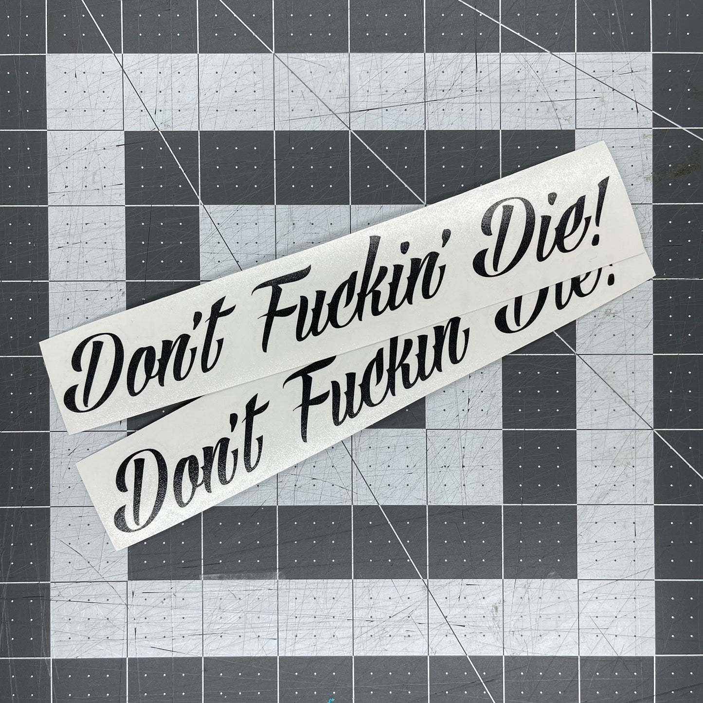 Don't Fucking Die / Swing Arm Vinyl Decal