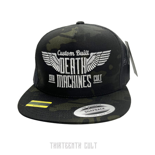 Embroidered Death Machines Snapback / Black Multicam