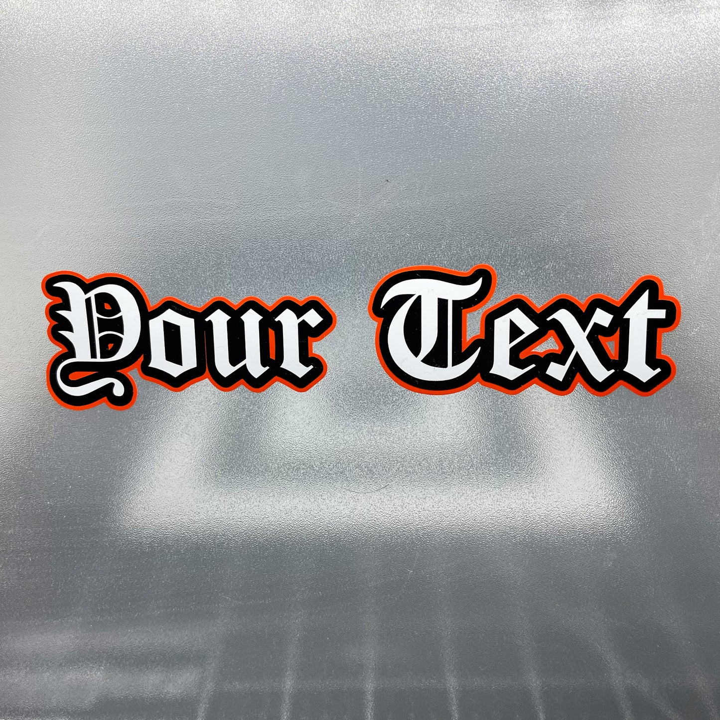 Custom Helmet Decal x2 - Olde English Font / 3 Layer Vinyl