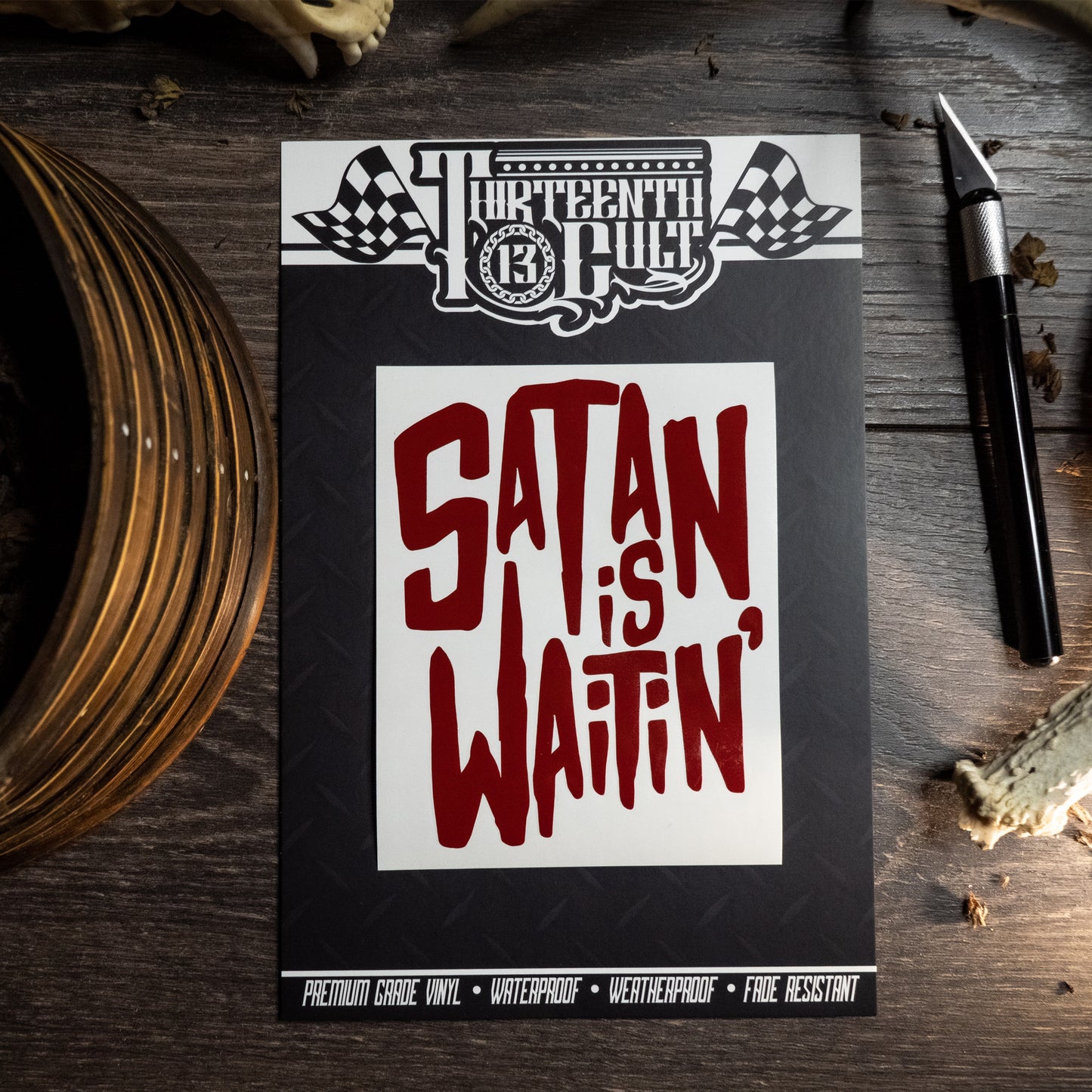 Satan is Waitin' / Vinyl Decal