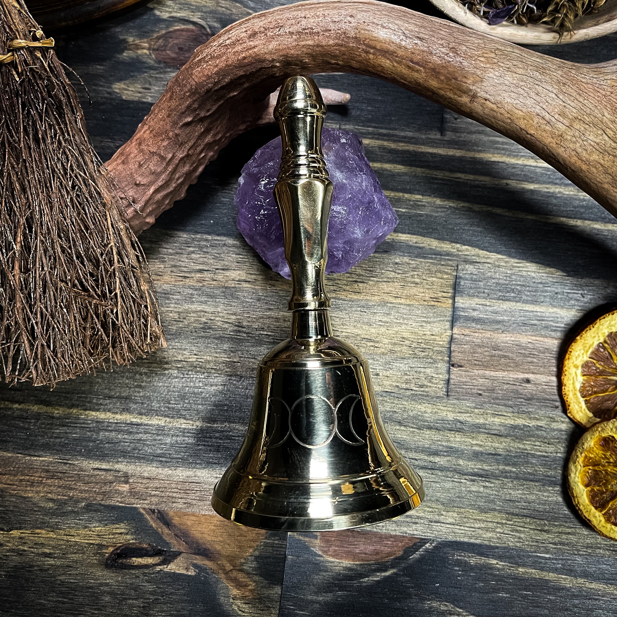 Moonlight Bell Triple Moon Brass Altar Bell – 13THCULT